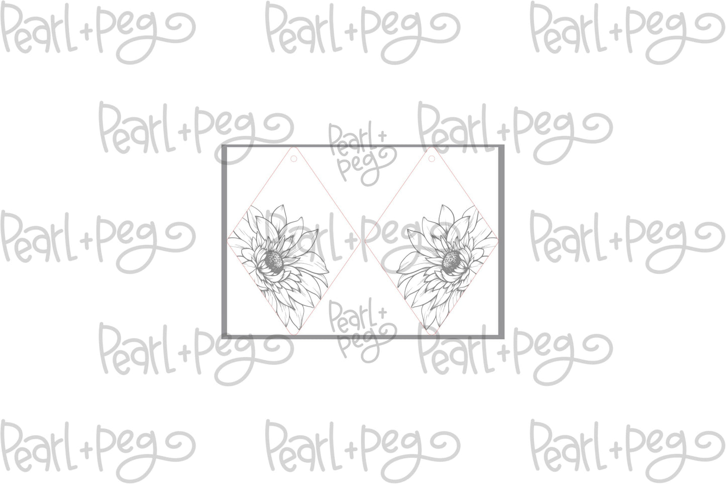 Diamond Gerber Floral Laser Engraved Earrings Digital Download