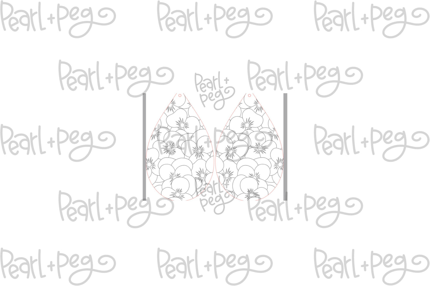 Pansy Cluster Drop Laser Engraved Earrings Digital Download