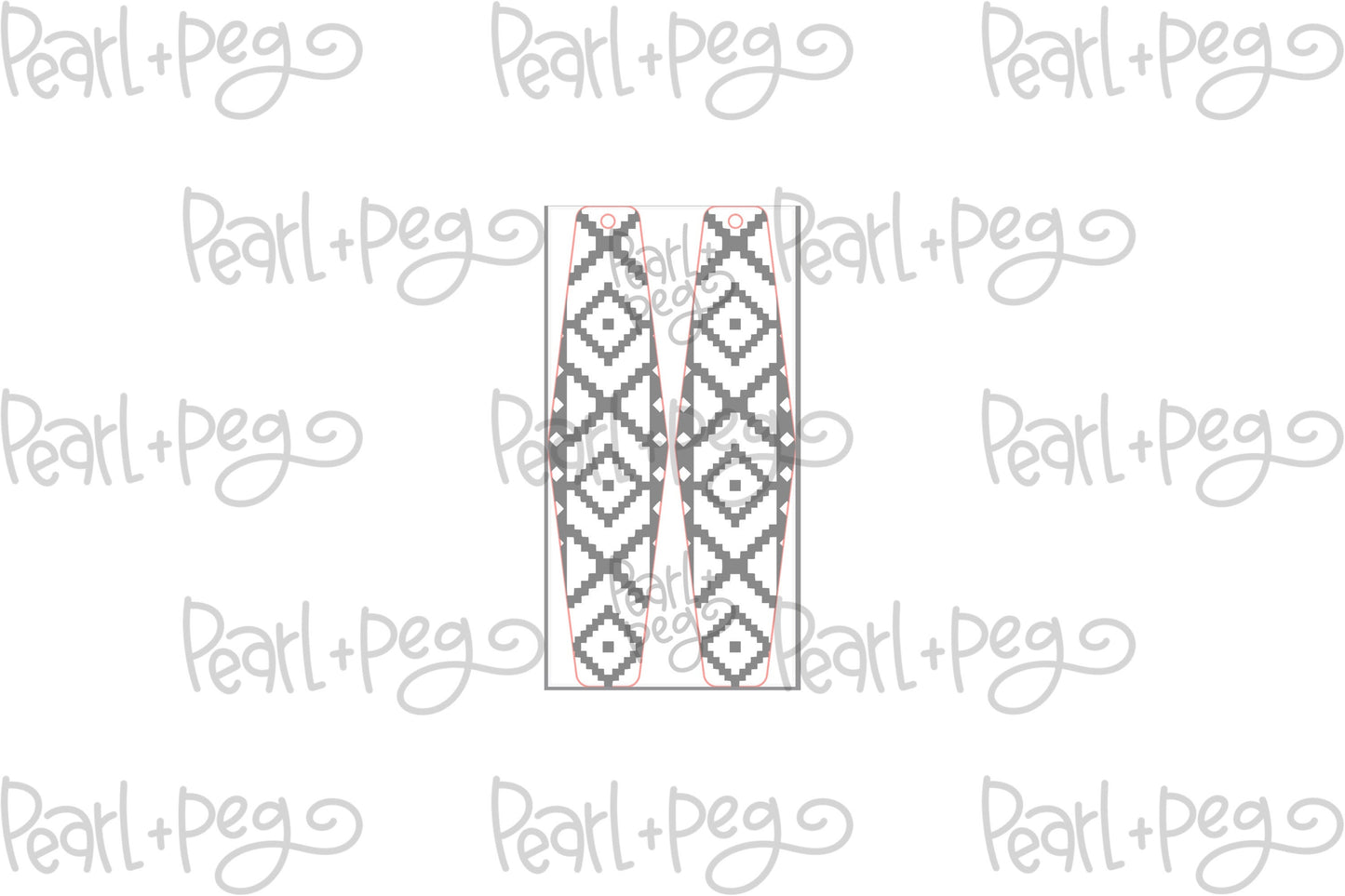 Tribal BOHO Bar Laser Engraved Earrings Digital Download