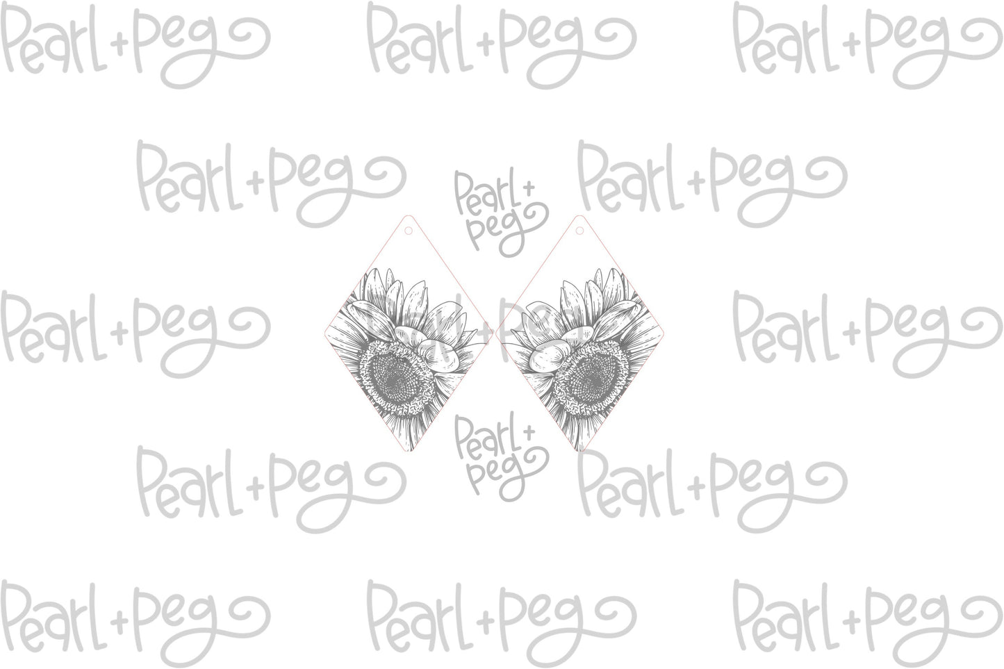 Sunflower Out Faced Laser Engraved Earring Digital Download