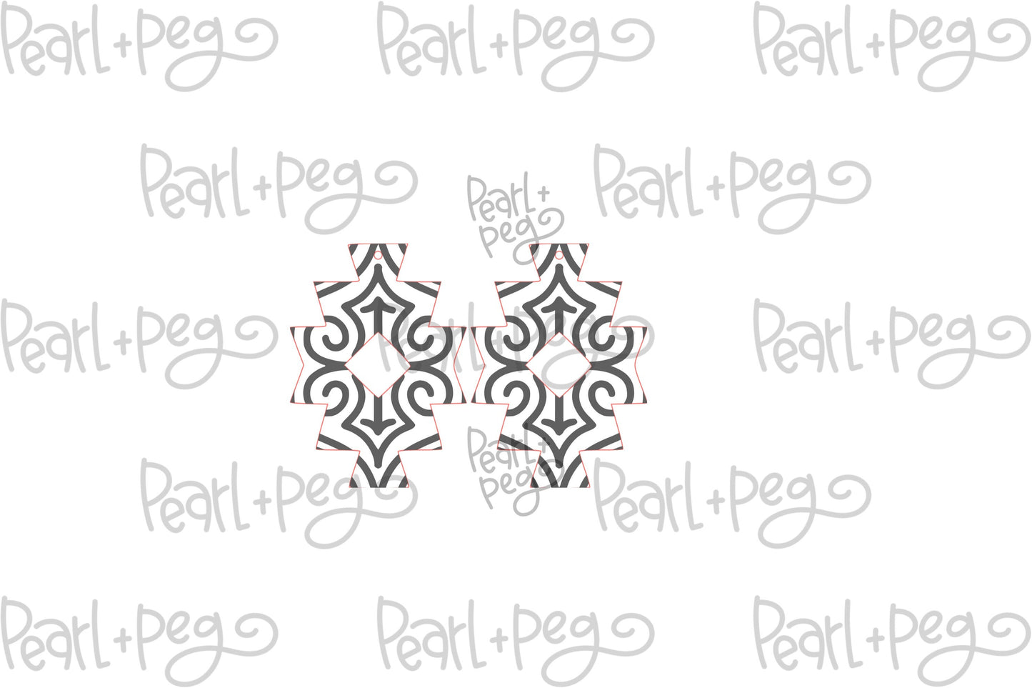 Tribal Flourish Aztec Shape Laser Engraved Earrings Digital Download