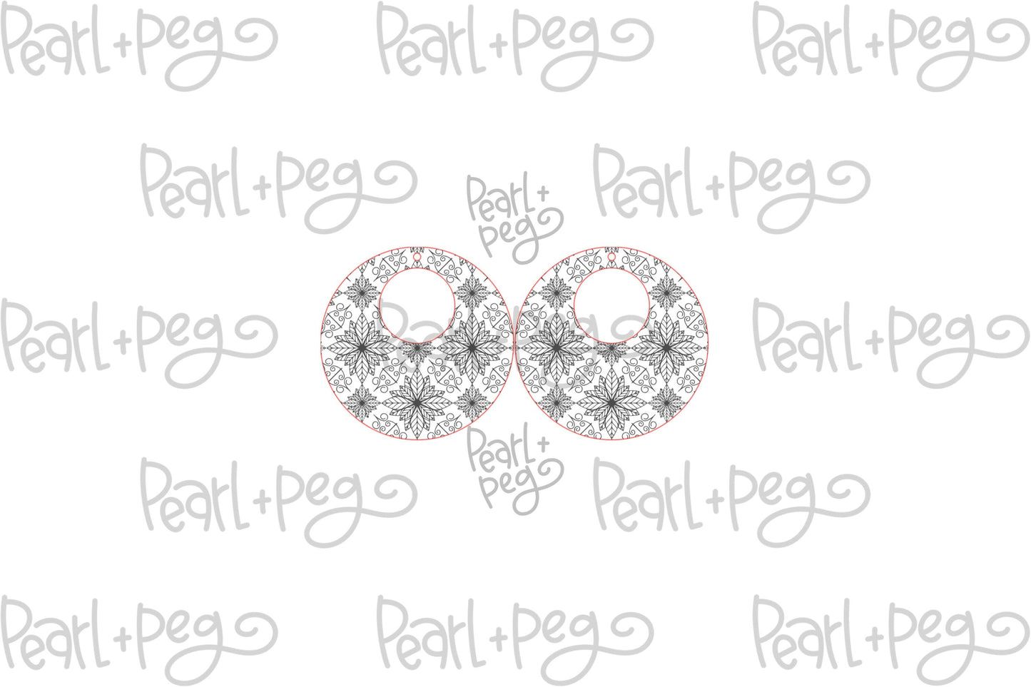 Glass Window Hoop Round Laser Engraved Earrings Digital Download