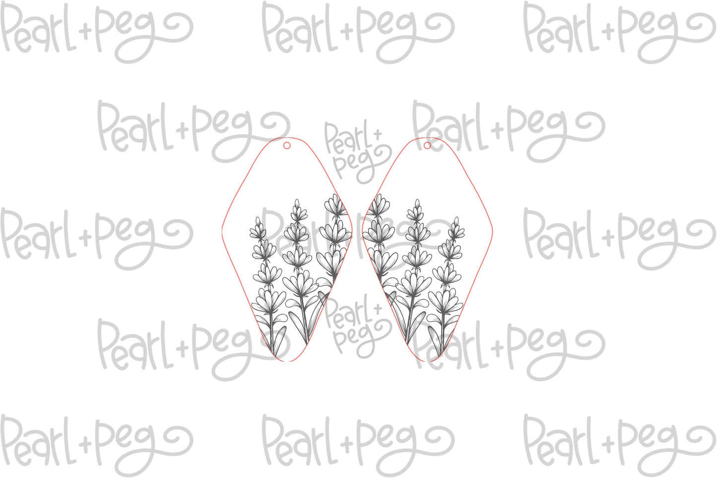Lavender Field Quad Laser Engraved Earring Digital Download