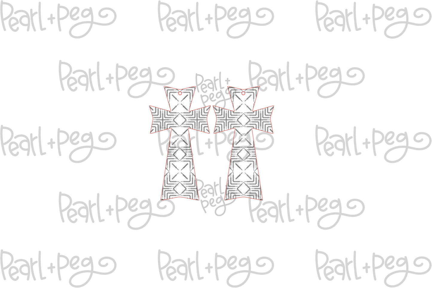 Square X Cross Laser Engraved Earrings Digital Download