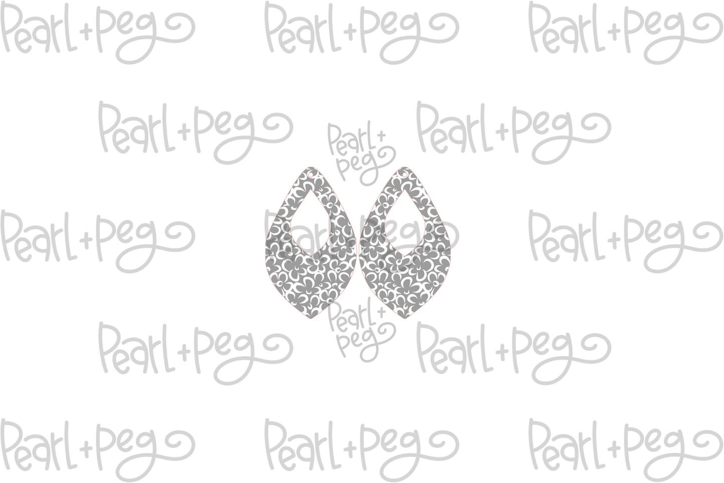 Bunched Floral Reverse Laser Engraved Earrings Digital Download