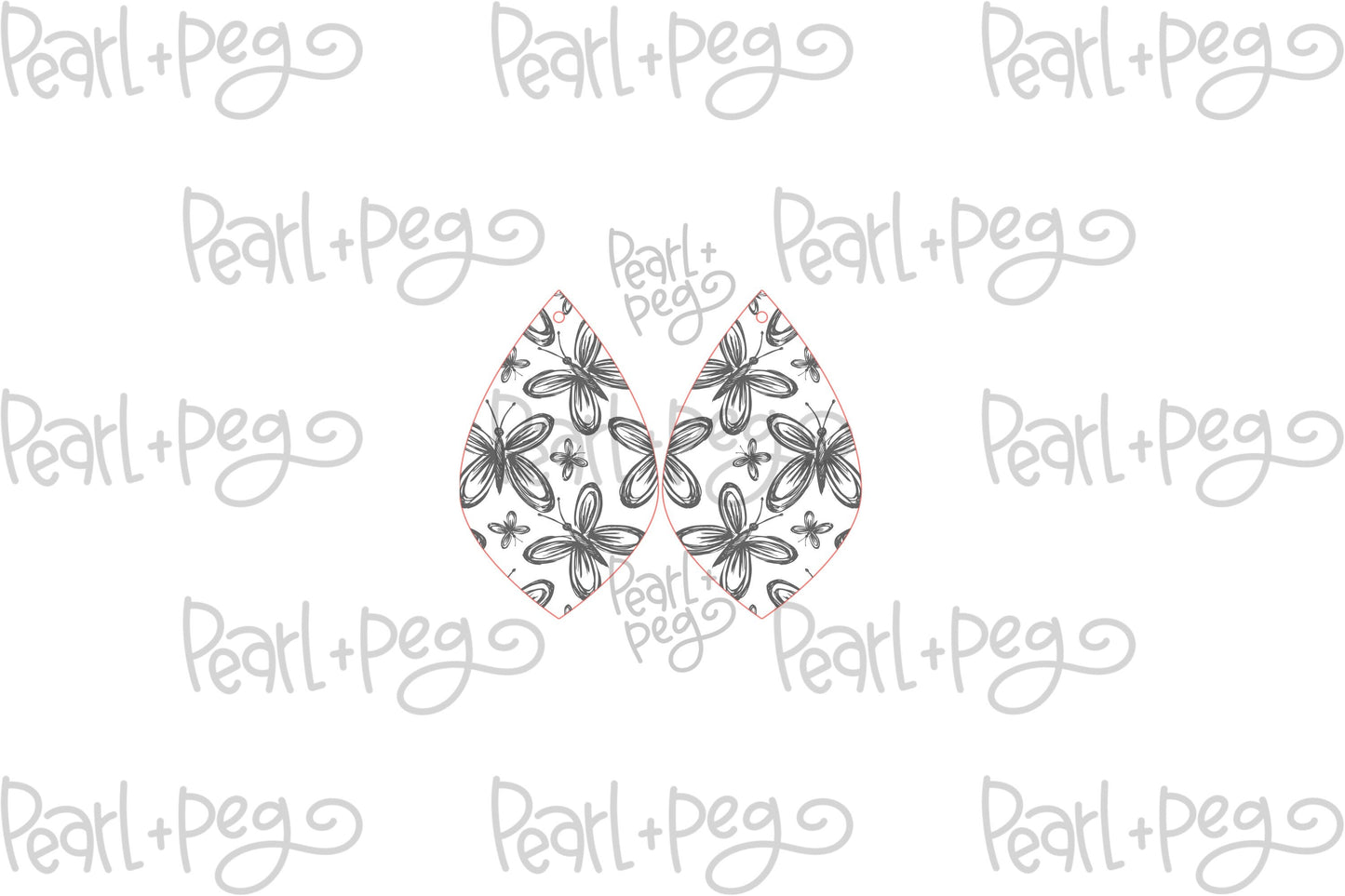 Cluster of Butterflies Drop Laser Engraved Earrings Digital Download