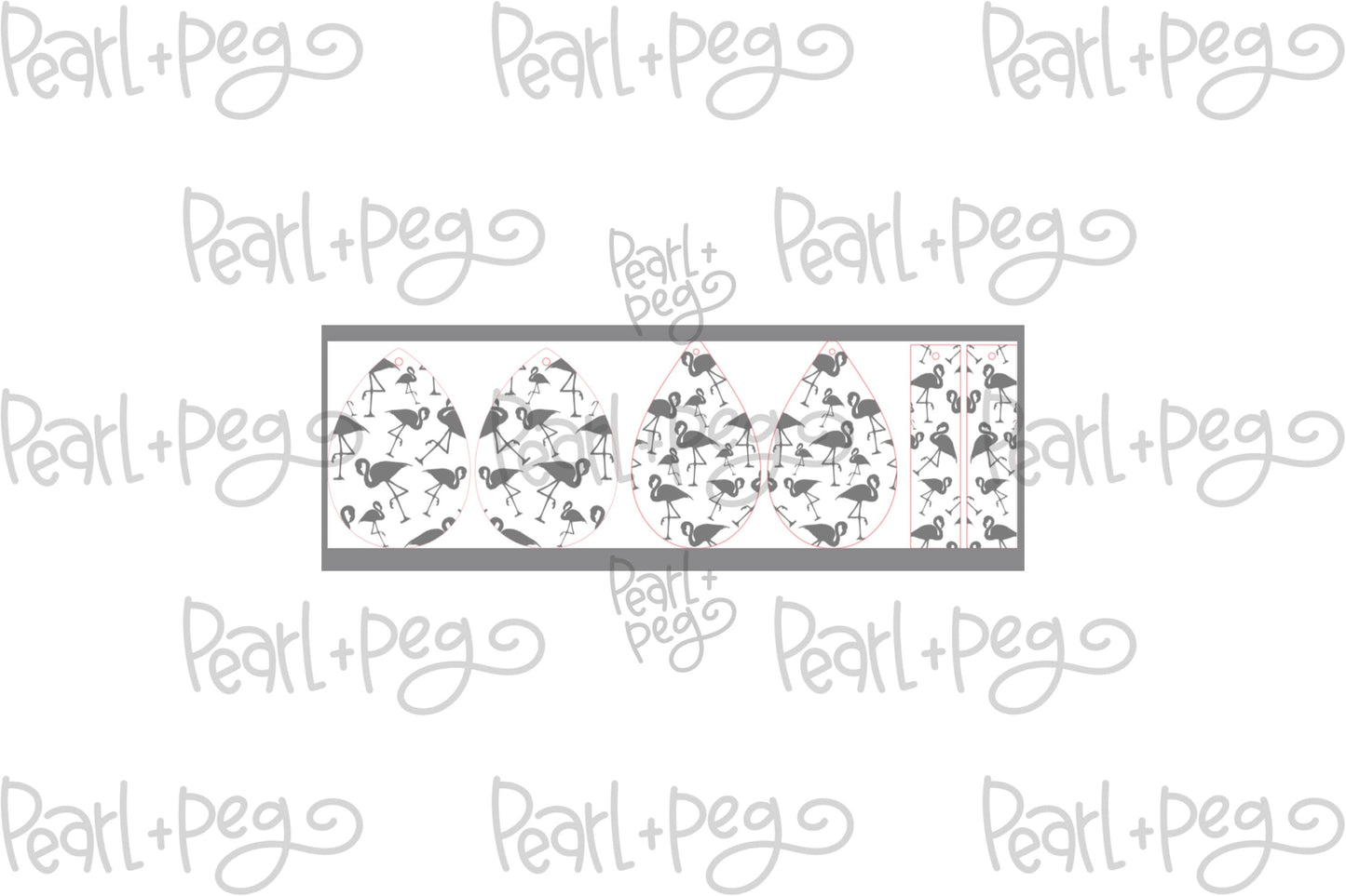 Flamingo Assorted Design Shapes Bundle Laser Engraved Earrings Digital Download