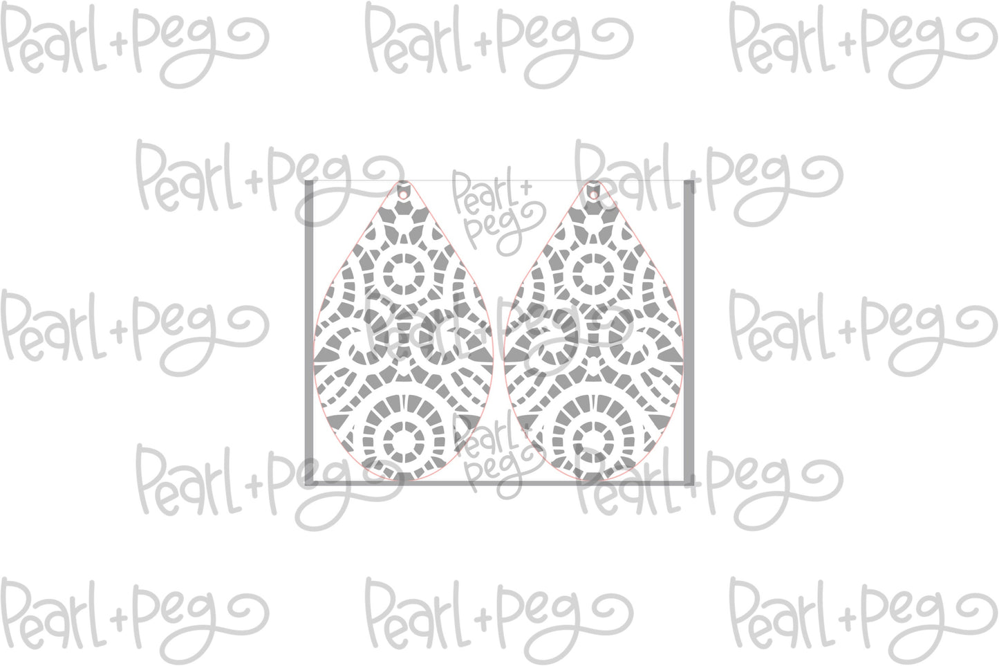 Thick Lace Drop Laser Engraved Earrings Digital Download