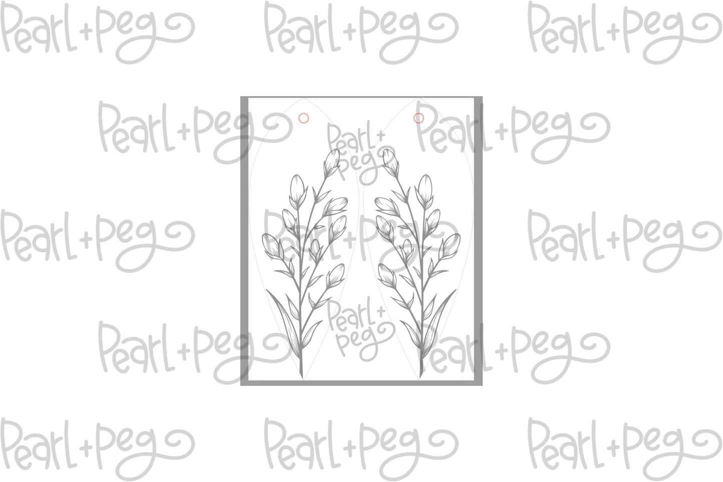 Dainty Floral Bud Bar Laser Engraved Earrings Digital Download