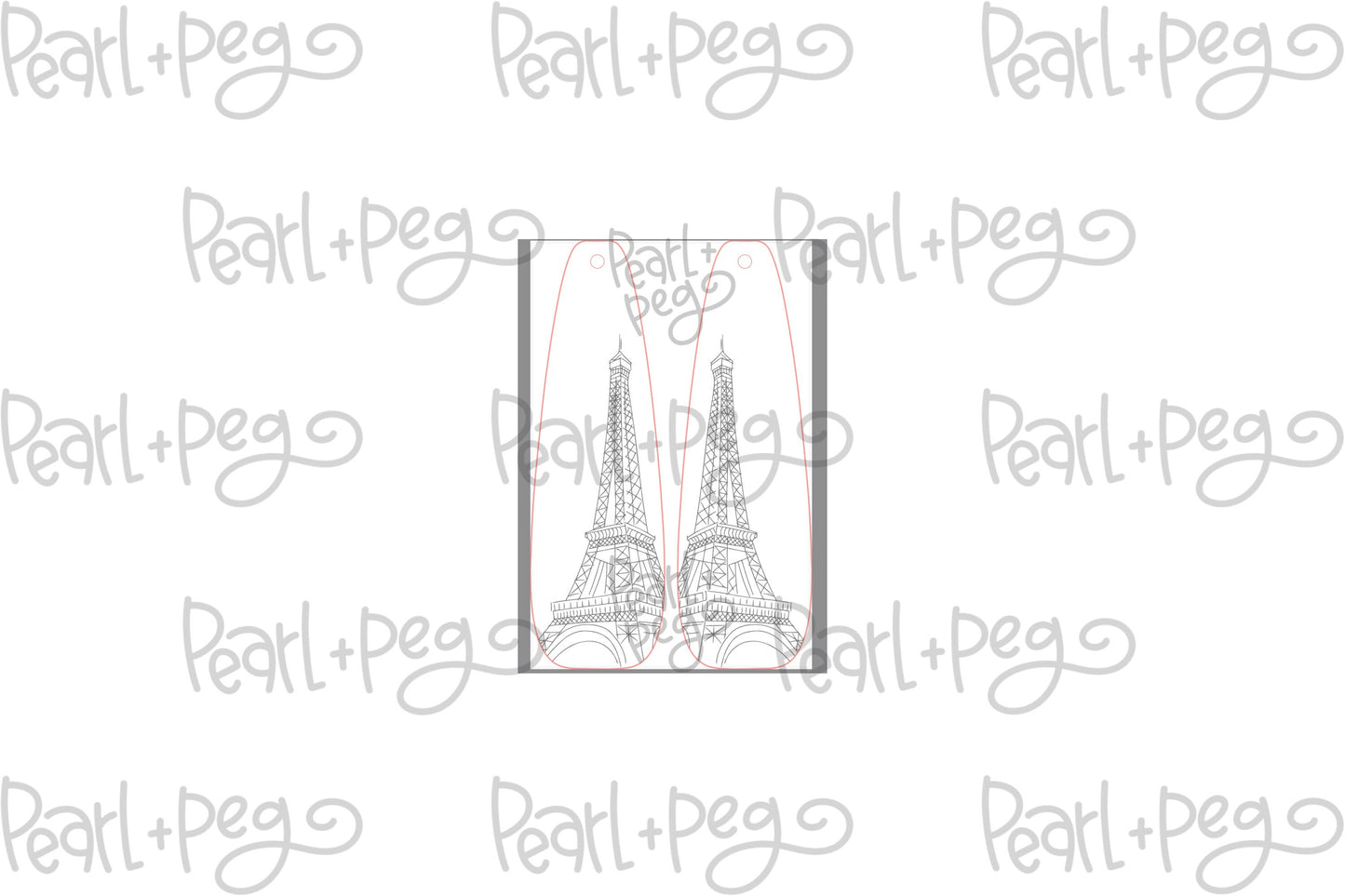 Eiffel Tower Bar Laser Engraved Earrings Digital Download