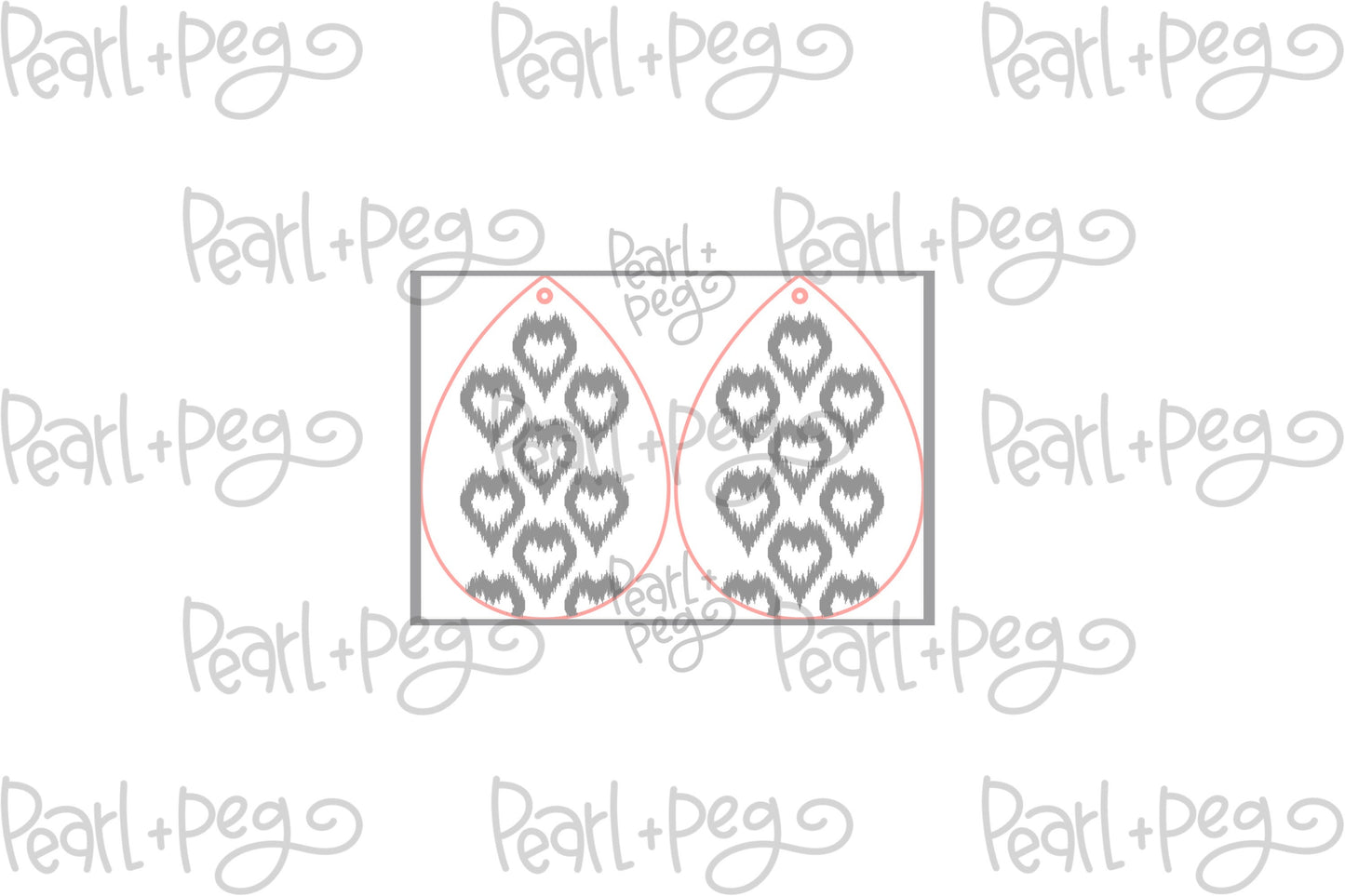 Falling Hearts Western Drop Laser Engraved Earrings Digital Download