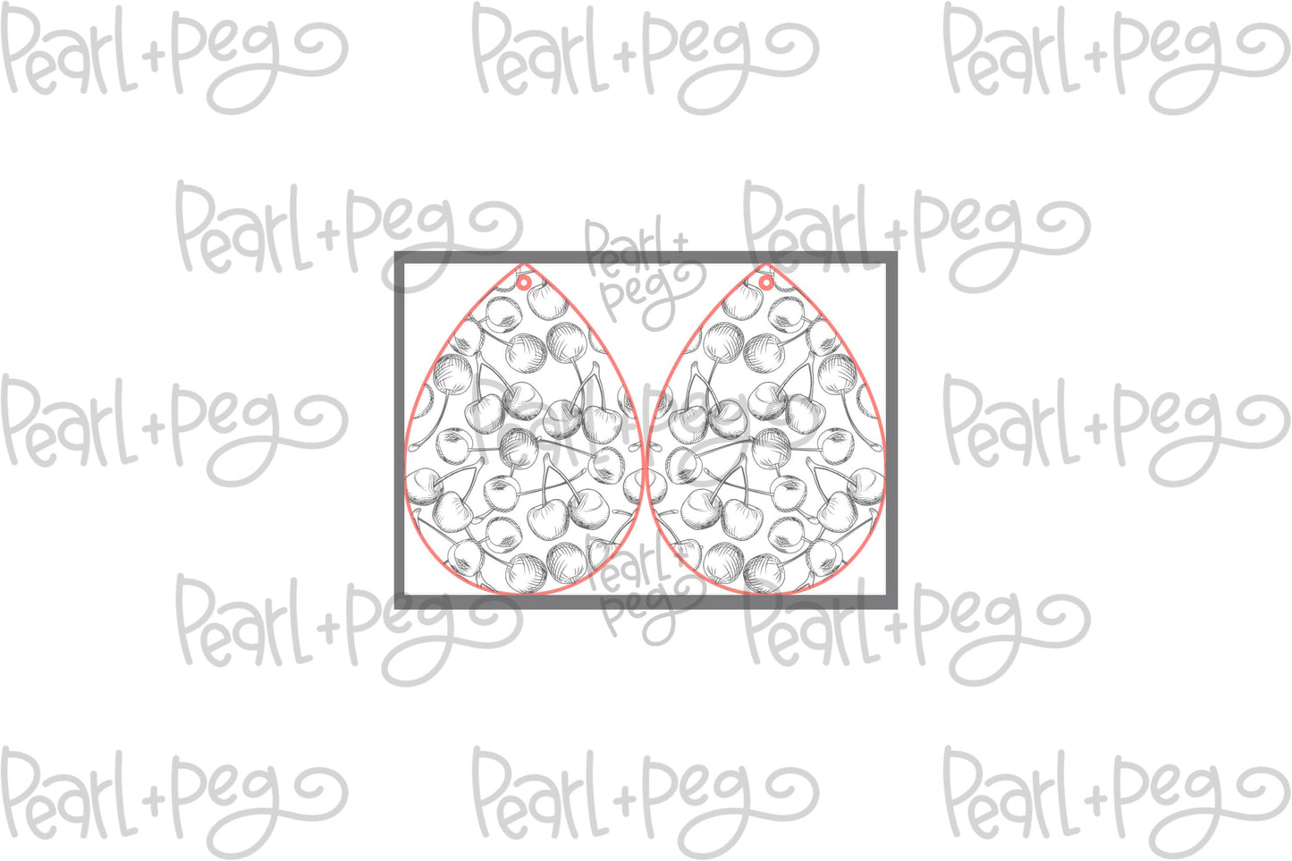 Fun Cherry Drop Laser Engraved Earrings Digital Download