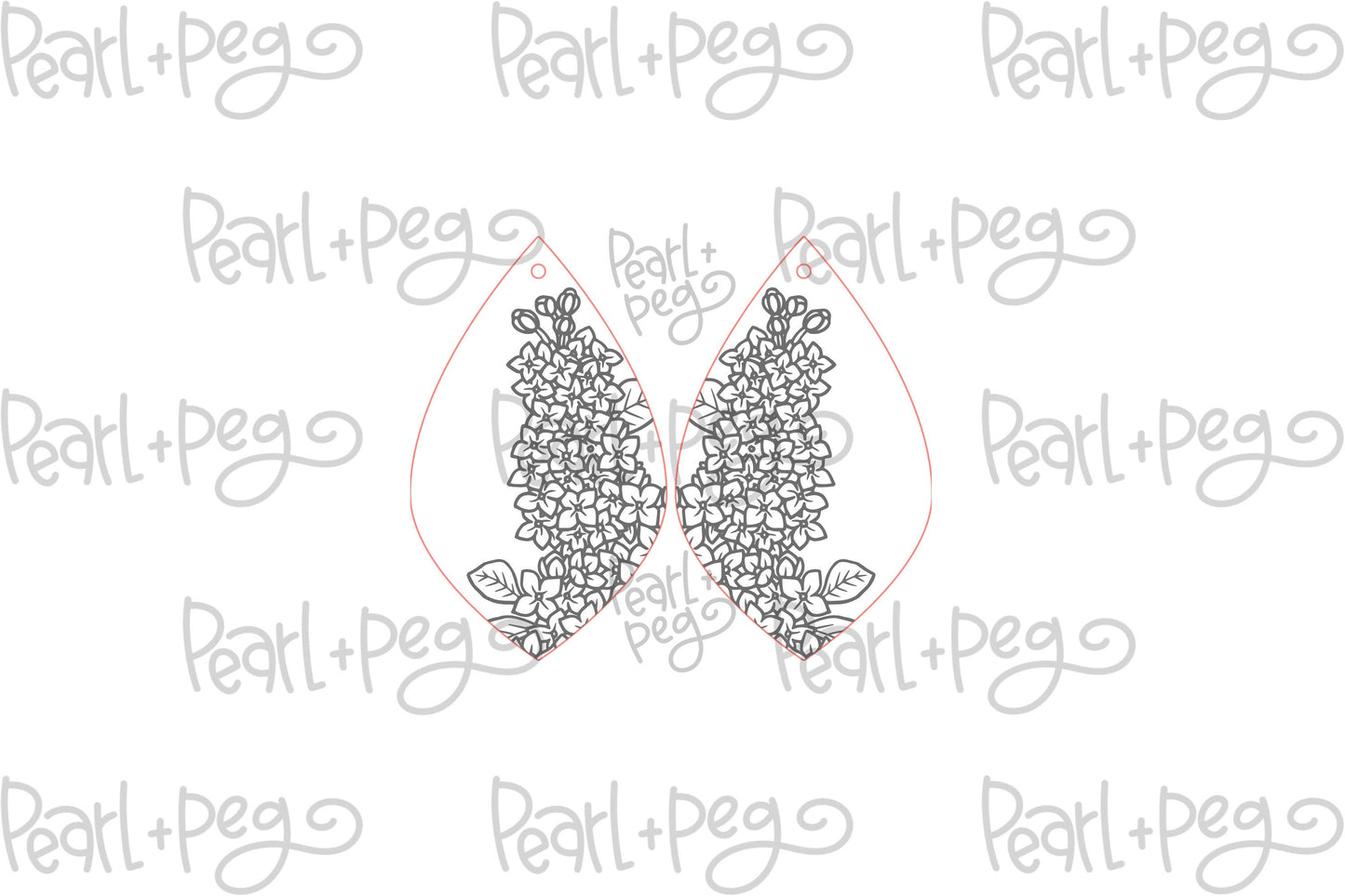 Lilac Sprout Drop Laser Engraved Earrings Digital Download