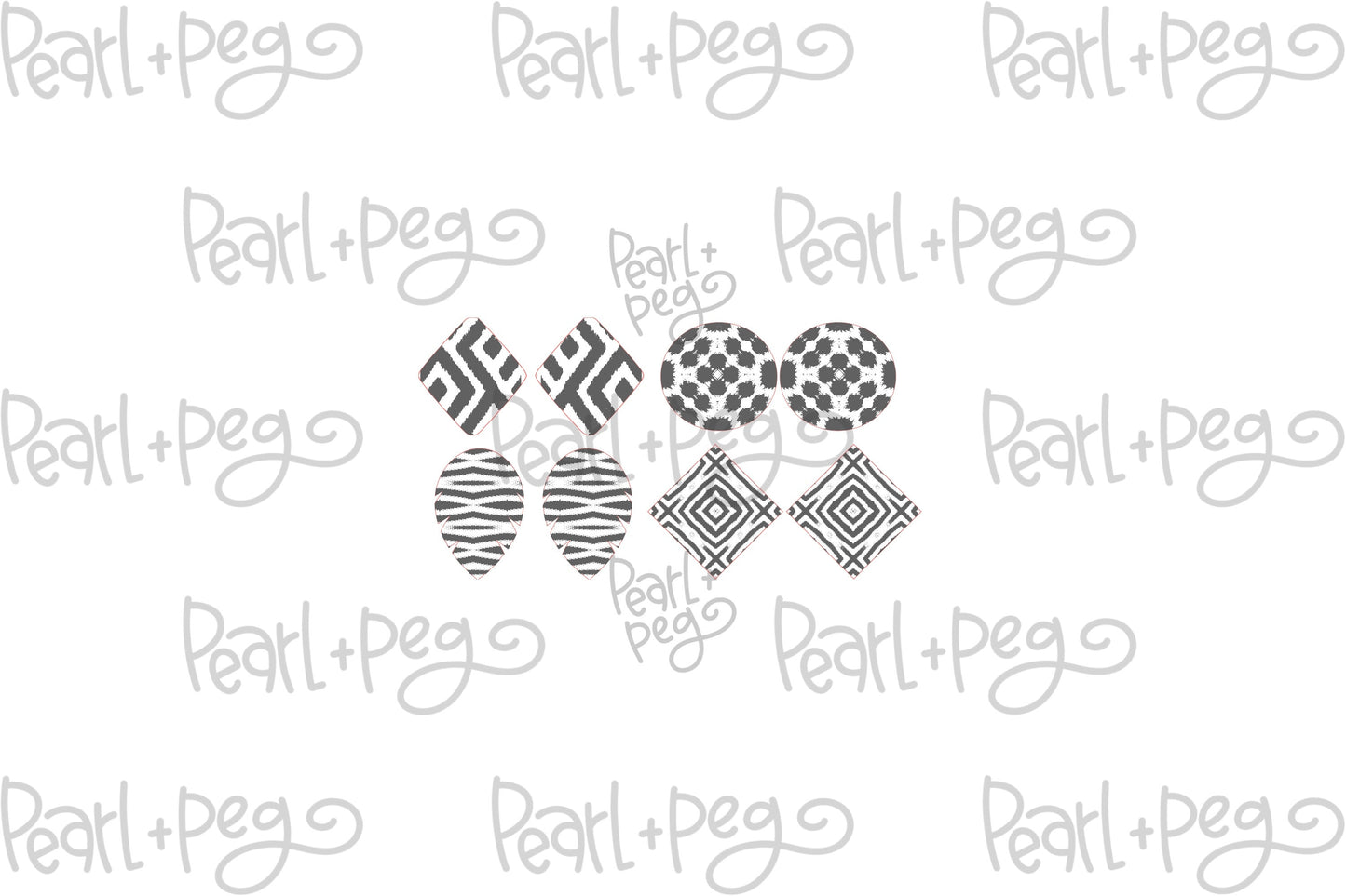 BOHO Four Pair Stud Laser Engraved Digital Download