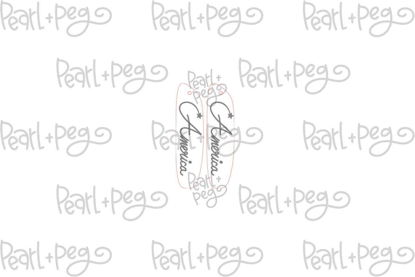 America Bar Laser Engraved Earrings Digital Download