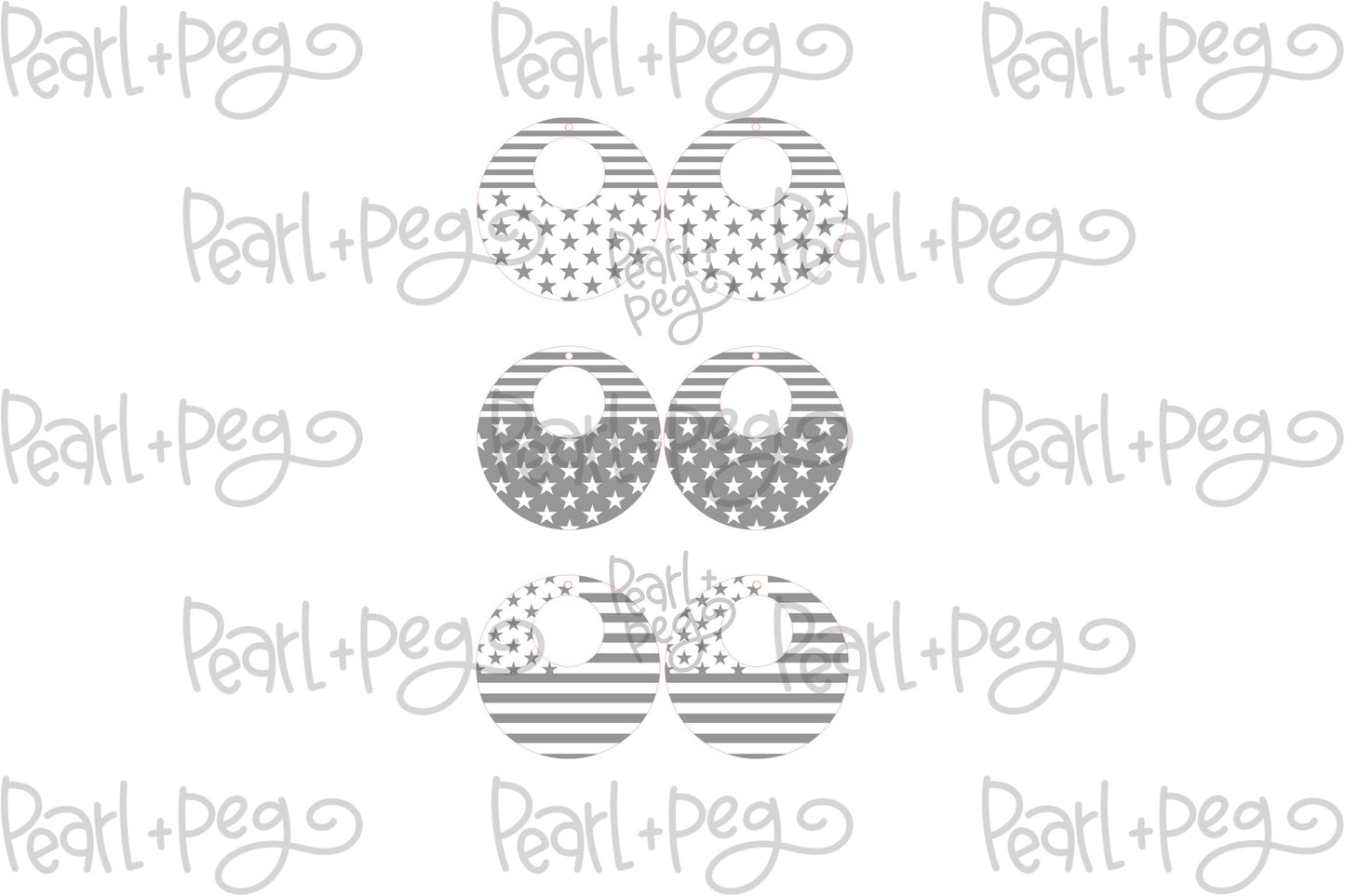 Stars and Stripes Hoop Bundle Laser Engraved Earrings Digital Download