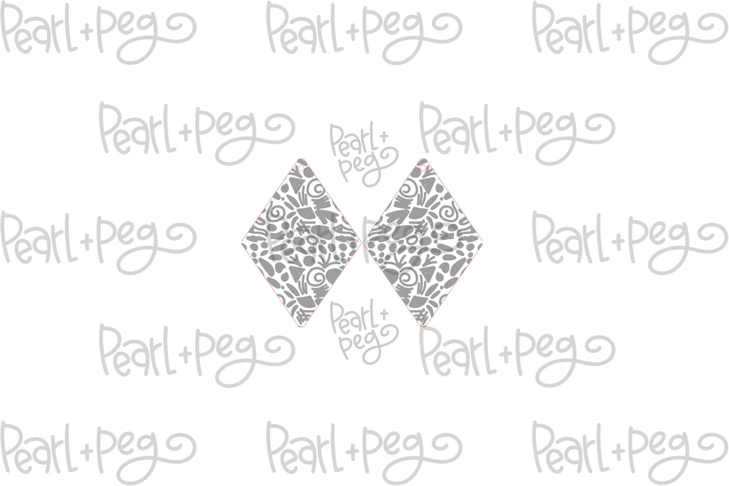 Abstract Shapes Diamond Laser Engraved Earrings Digital Download