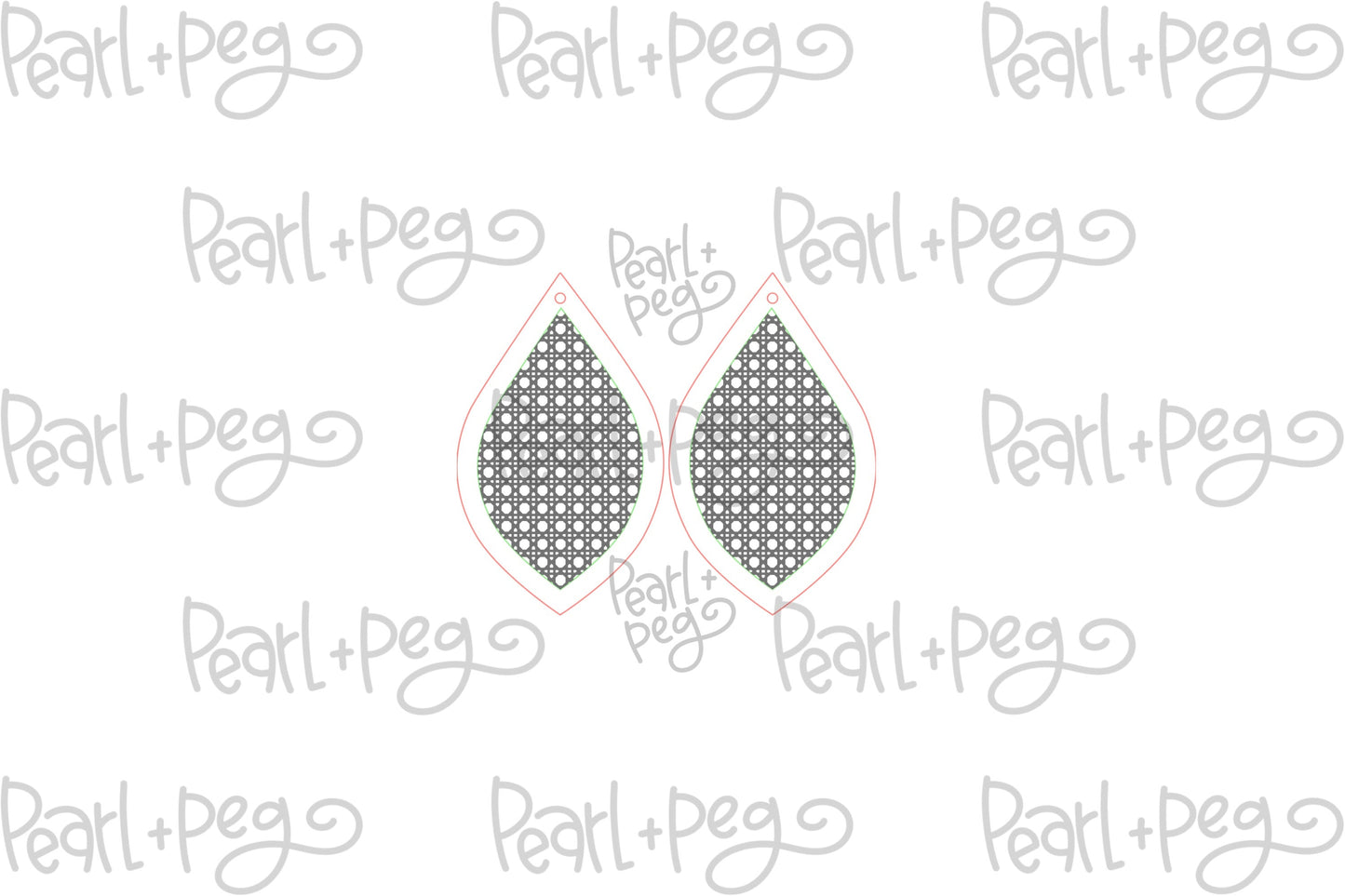 Rattan Swoop Drop Laser Engraved Earring Digital Download