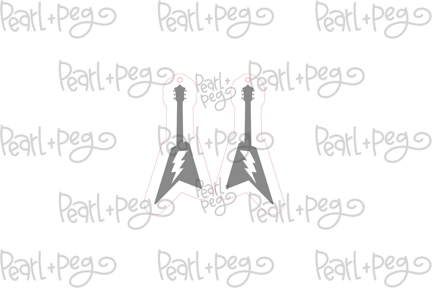 Guitar Lightning Keychain/Earrings Laser Engraved Digital Download