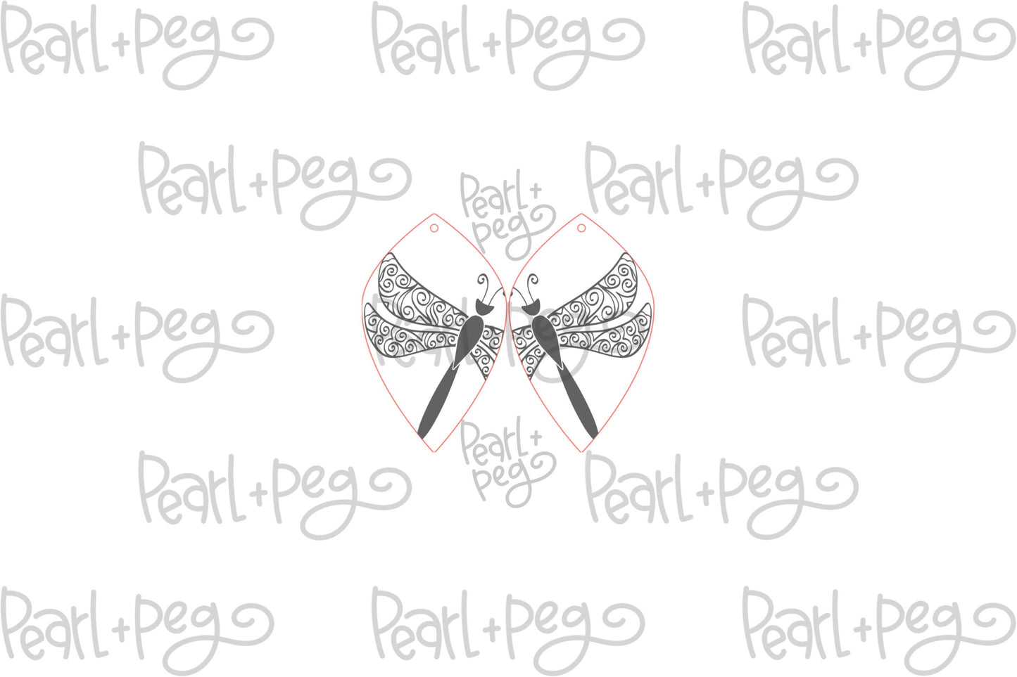 Swirly Dragonfly Laser Engraved Earrings Digital Download