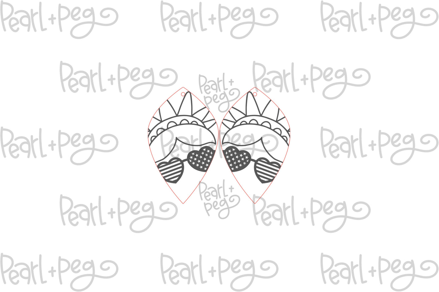 Lady Liberty Drop Laser Engraved Earrings Digital Download