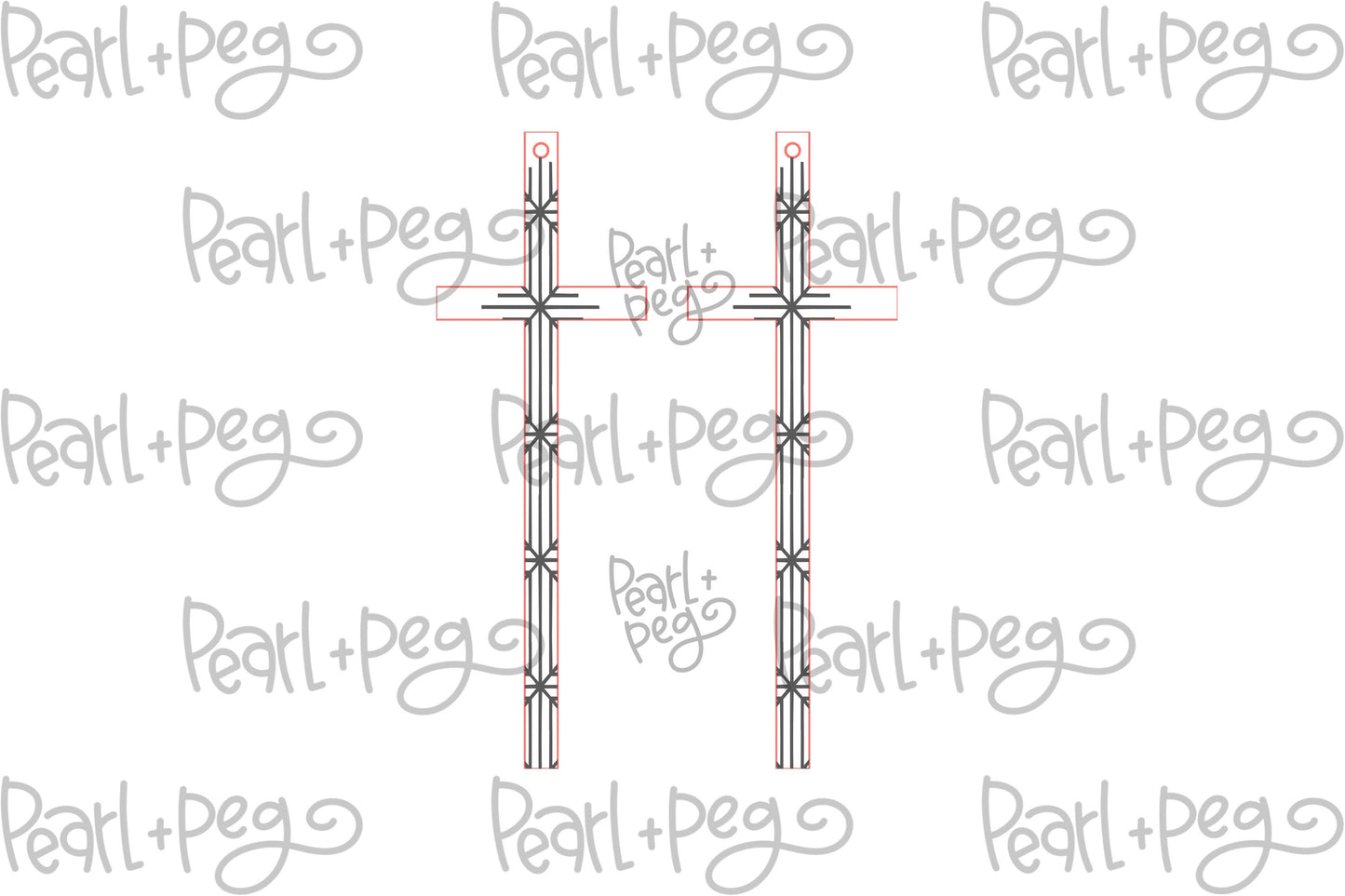 Tall Skinny Cross Laser Engraved Earrings Digital Download