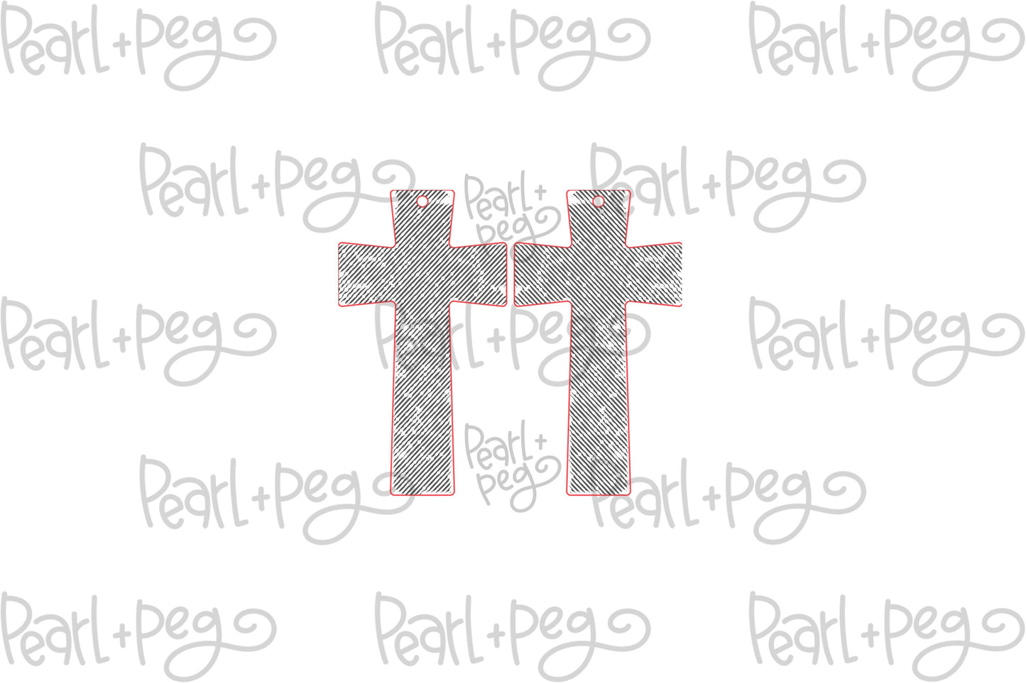 Textured Distressed Cross Laser Engraved Earrings Digital Download