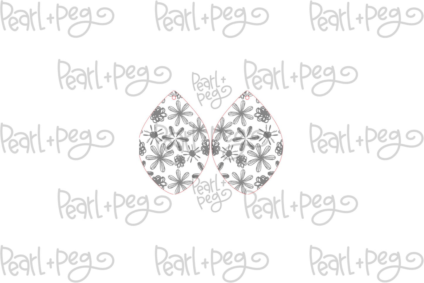 Fun Floral Pattern Drop Laser Engraved Earrings Digital Download