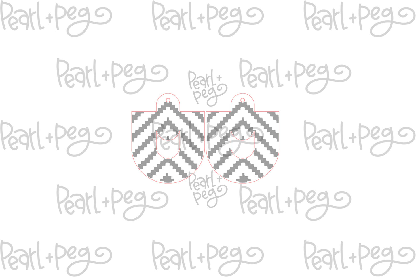 Dainty Hoop Zig Lines Laser Engraved Earrings Digital Download