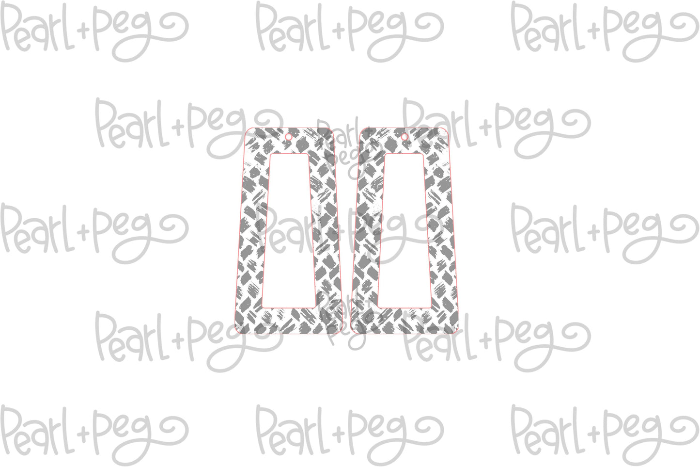 Weaved Square Hoop Laser Engraved Earrings Digital Download