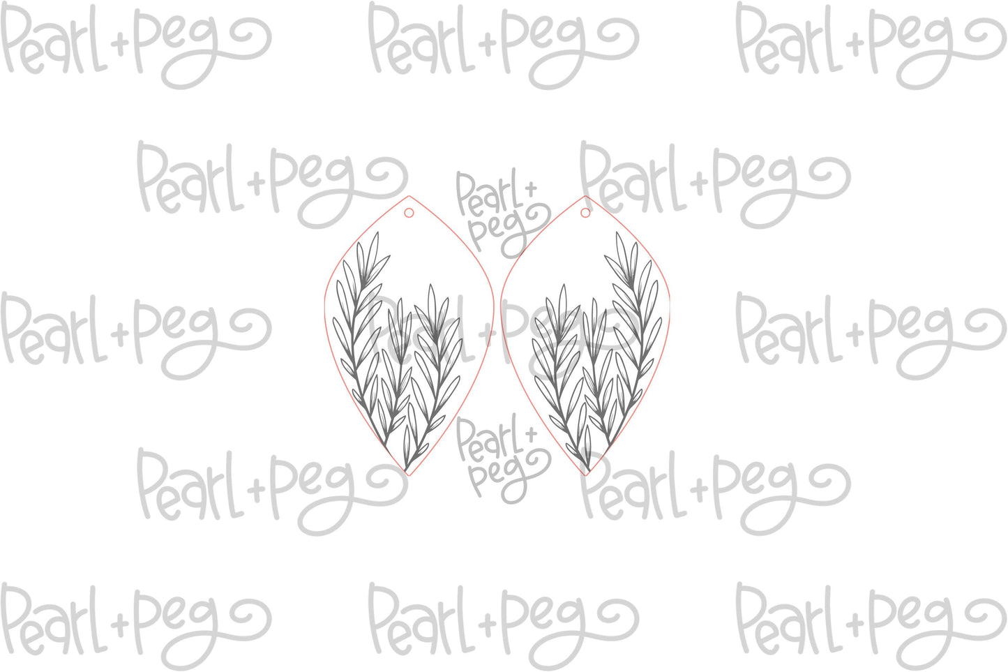 Wild Grass Drop Laser Engraved Earrings Digital Download