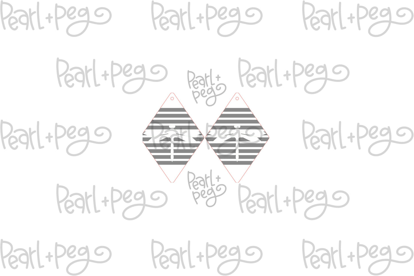 Striped Dragonfly Diamond Laser Engraved Earrings Digital Download