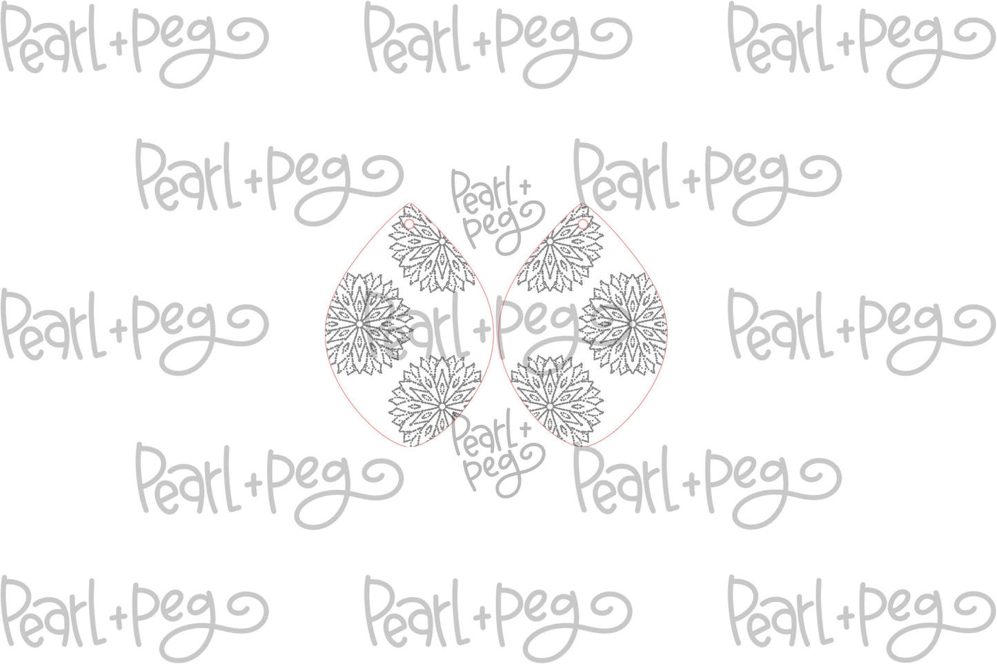 Tri-Flake Drop Laser Engraved Earrings Digital Download