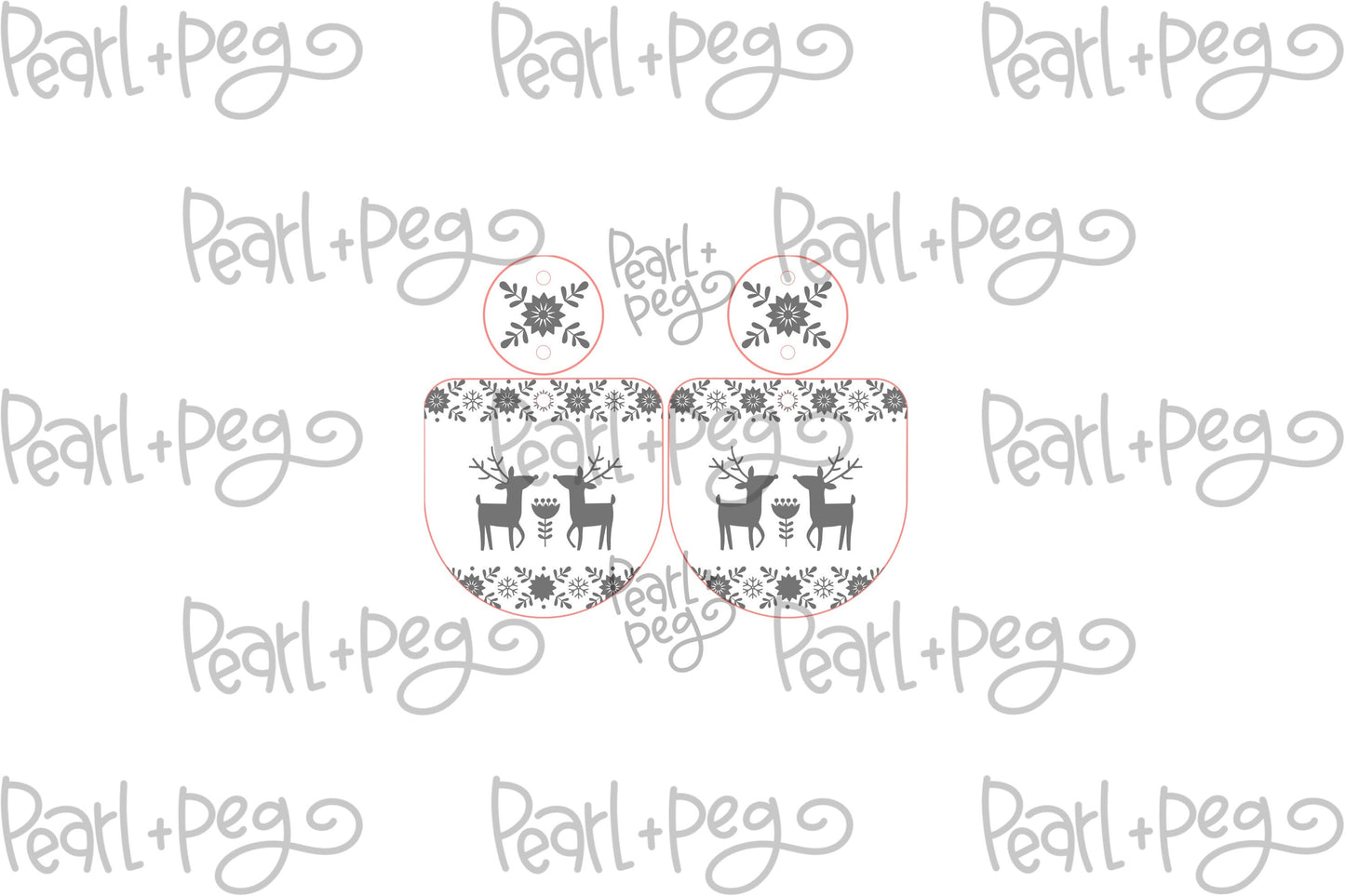 Scandinavian Deer 2 Part Laser Engraved Earrings Digital Download