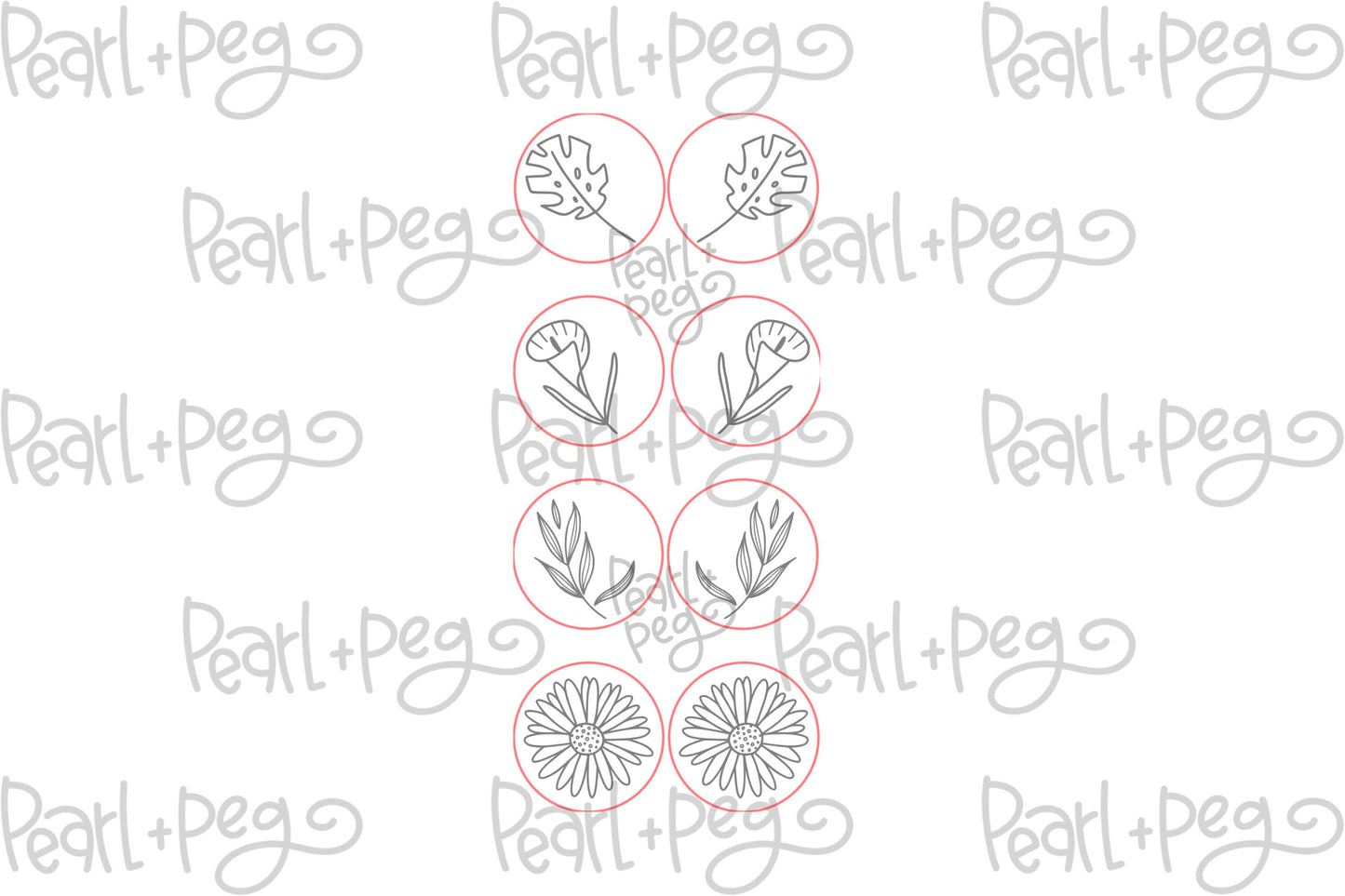 Simple Floral Studs Laser Engraved Digital Download