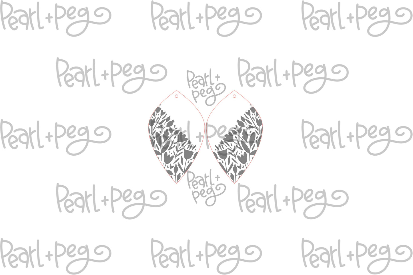 Sliced Solid Florals Laser Engraved Earrings Digital Download