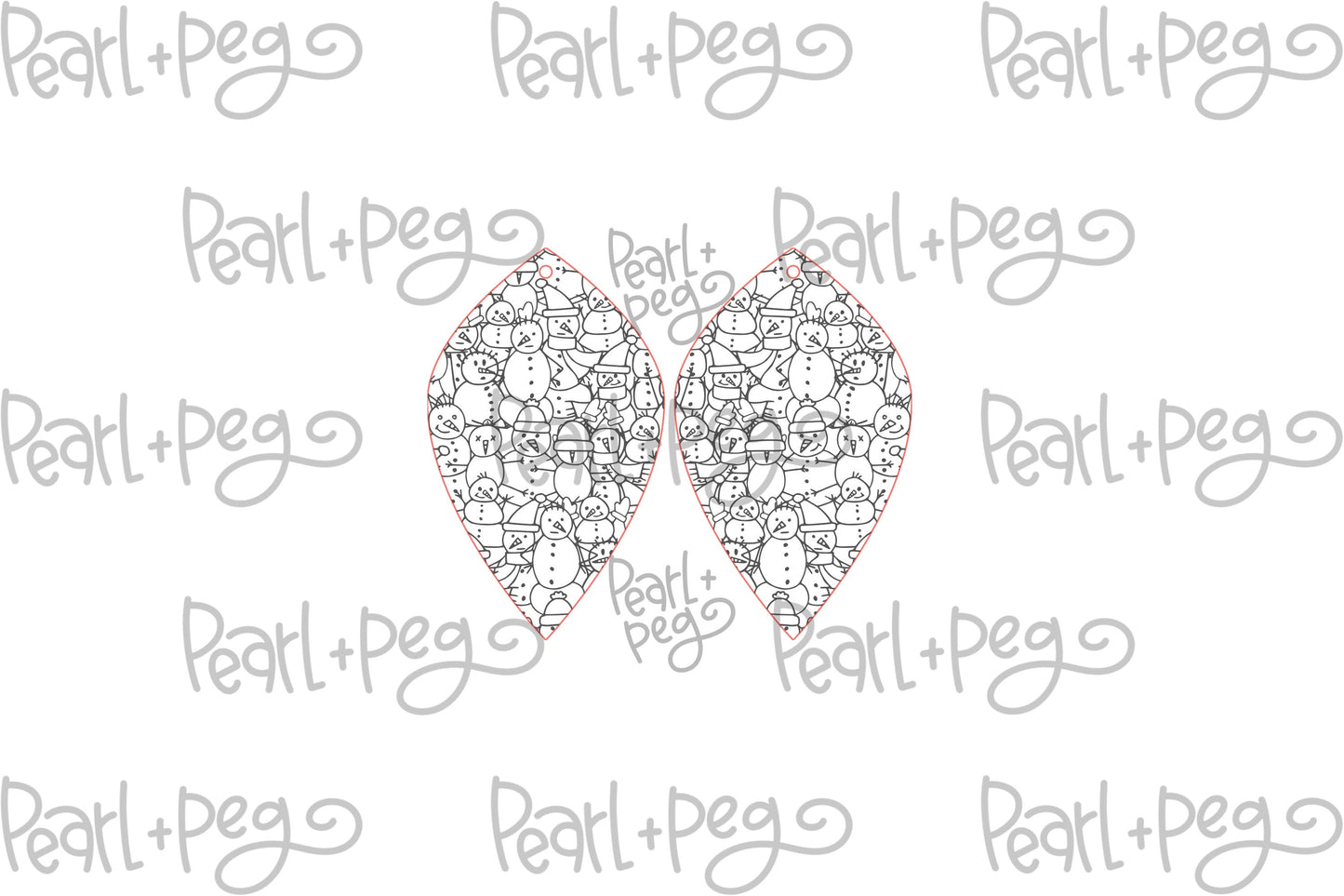 Loads of Snowmen Drop Laser Engraved Earrings Digital Download