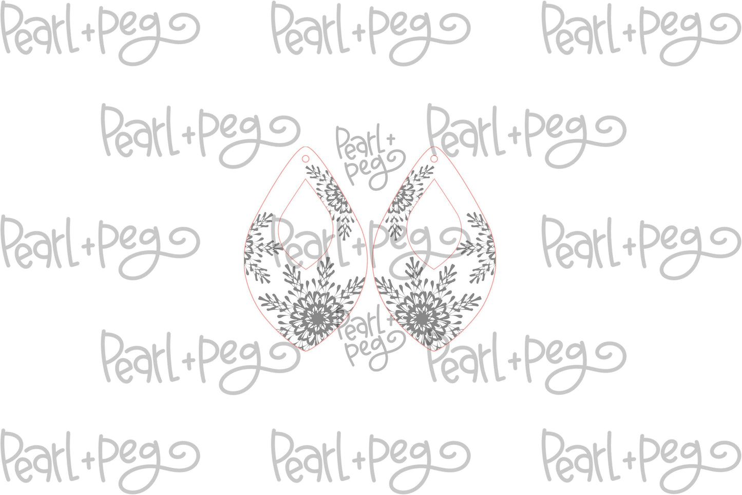 Snowflake Hoop Laser Engraved Earrings Digital Download