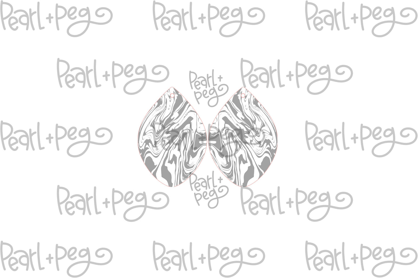 Marble Teardrop Laser Engraved Earrings Digital Download