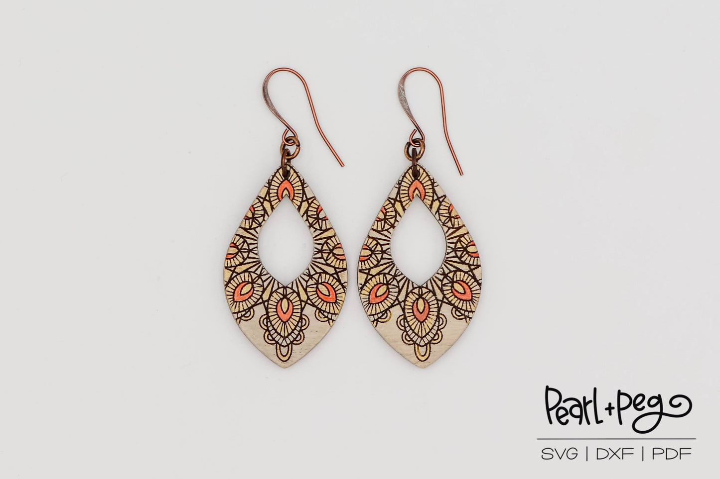 Mandala Hoop Laser Engraved Earrings Digital Download