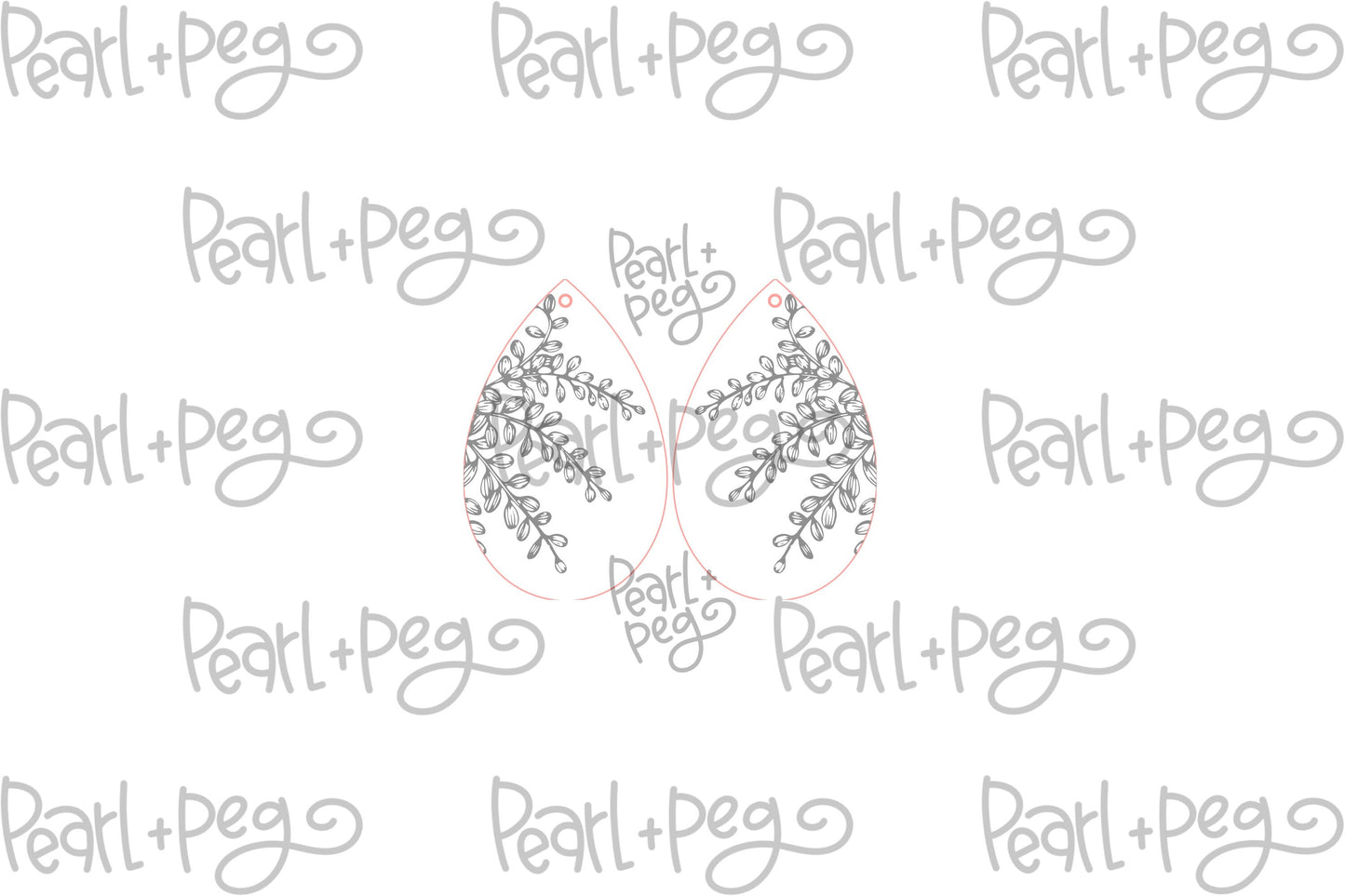 Whispering Leaves Drop Laser Engraved Earrings Digital Download