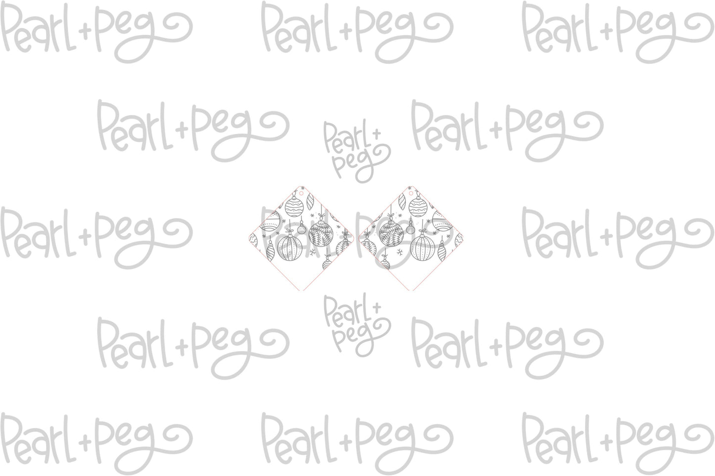 Christmas Baubles Laser Engraved Earrings Digital Download