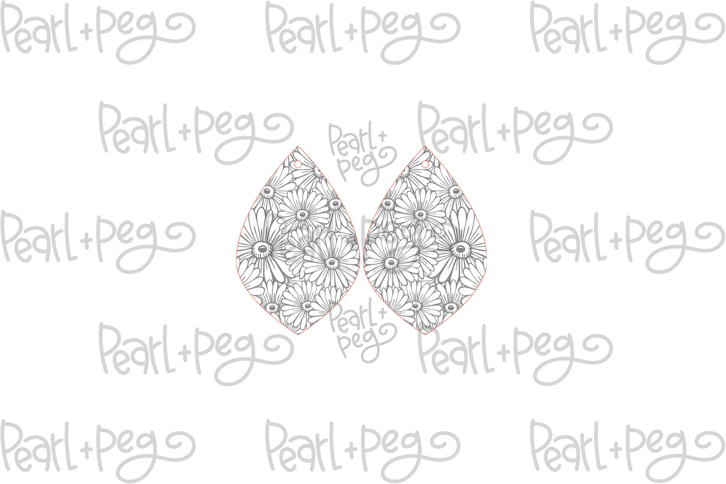 Exploding Daisies Laser Engraved Earrings Digital Download