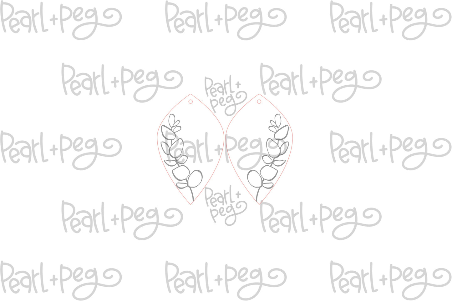 Eucalyptus Drop Laser Engraved Earrings Digital Download