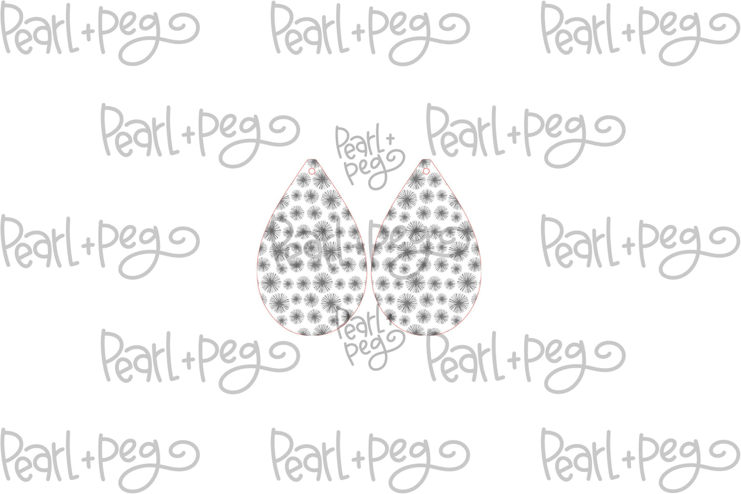 Sunburst Polka Dots Laser Engraved Earrings Digital Download