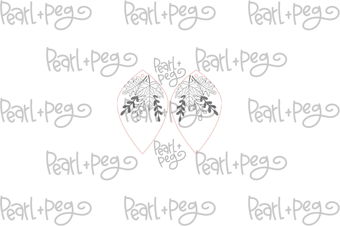 Leaves Sprout Drop Laser Engraved Earrings Digital Download