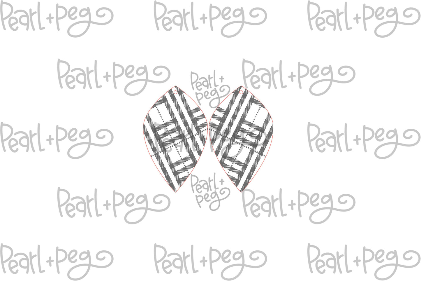 Plaid Tartan Pattern Holiday Drop Laser Engraved Earrings Digital Download
