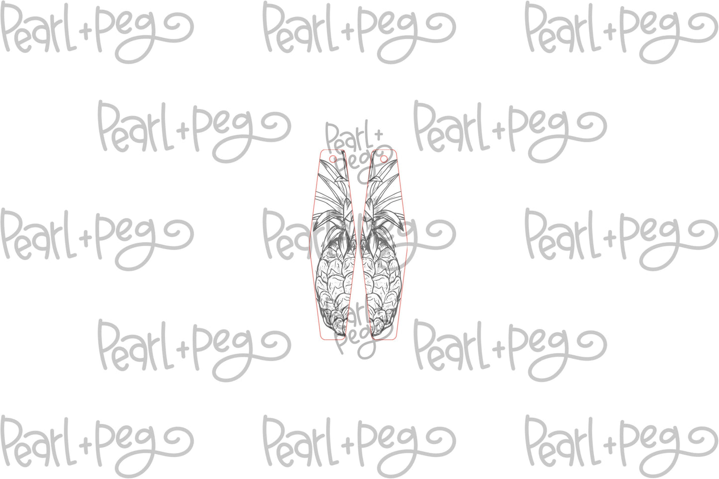 Pineapple Bar Shaped Laser Engraved Earrings Digital Download