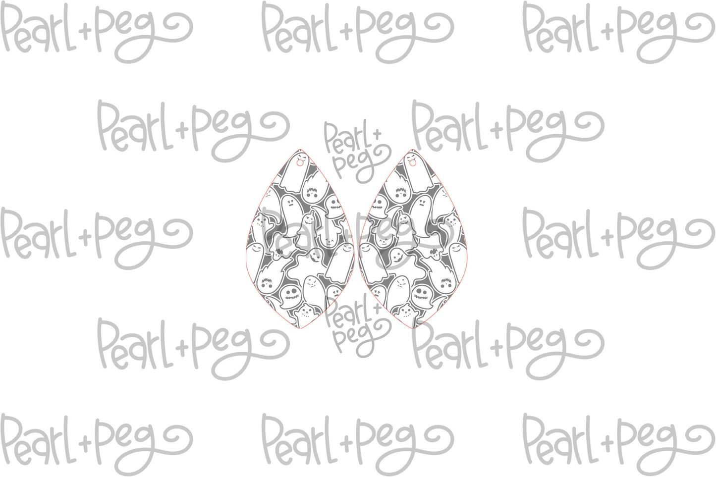 Scattered Ghosts Drop Laser Engraved Earrings Digital Download