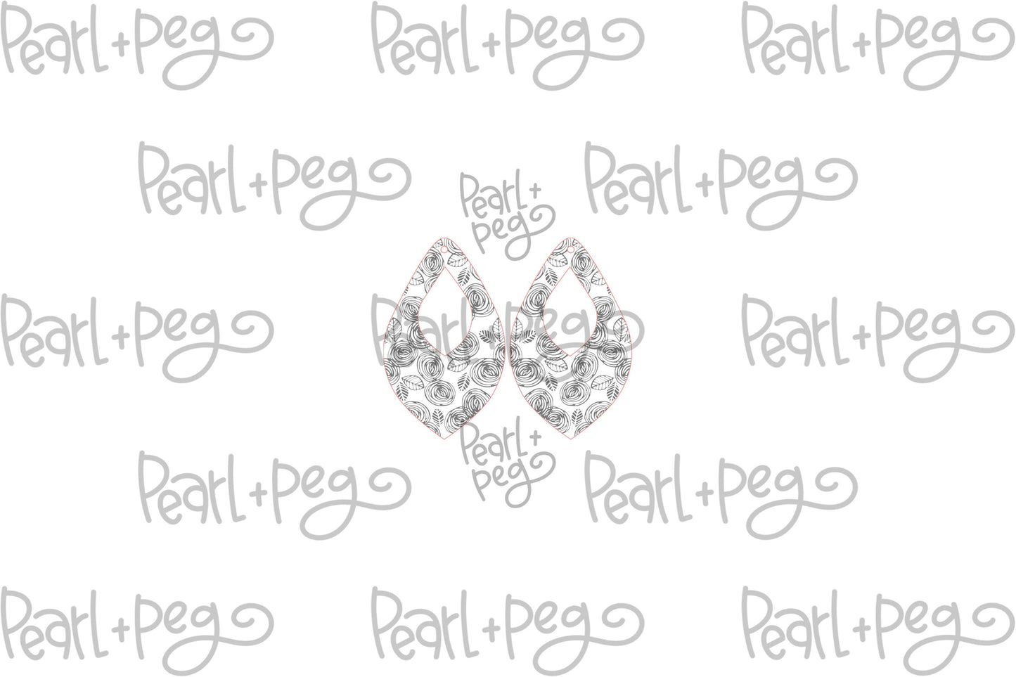 Rose Bud Hoop Laser Engraved Earrings Digital Download